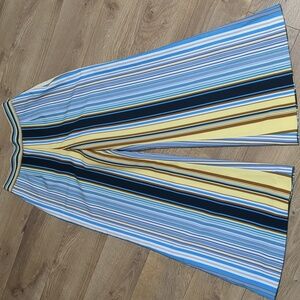Lena Gabrielle Multi Color Striped Belted Wide Leg Pants size 4